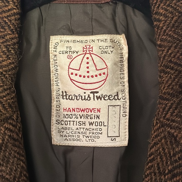 Vintage Herringbone Harris Tweed Sports Coat - Excellent Condition - Mens Medium - Picture 6 of 6